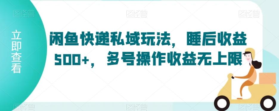 闲鱼快递私域玩法，睡后收益500+，多号操作收益无上限【揭秘】-星禾网创星球