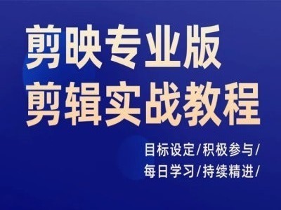 剪映专业版剪辑实战教程，目标设定/积极参与/每日学习/持续精进-星禾网创星球