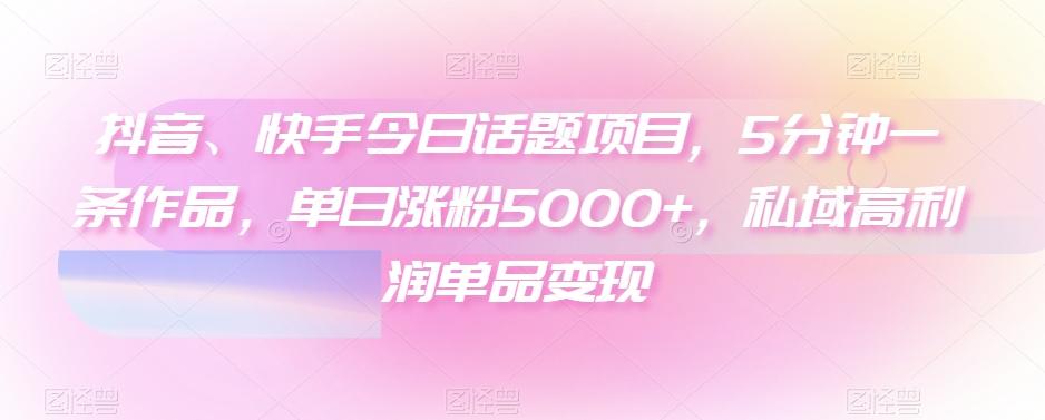 抖音、快手今日话题项目，5分钟一条作品，单日涨粉5000+，私域高利润单品变现-星禾网创星球