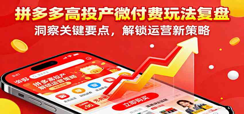 拼多多高投产微付费玩法复盘，洞察关键要点，解锁运营新策略-星禾网创星球