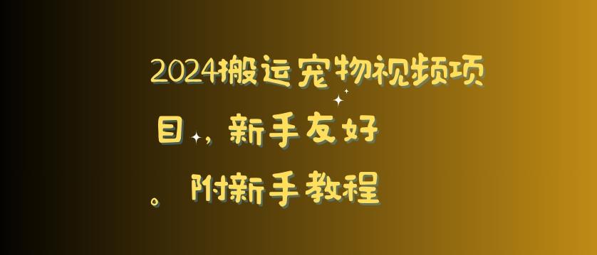 2024搬运宠物视频项目，新手友好，完美去重，附新手教程【揭秘】-星禾网创星球