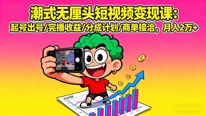 图片[1]-（16023期）潮式无厘头短视频变现课：起号出号/完播收益/分成计划/商单接洽，月入2万+-星禾网创星球