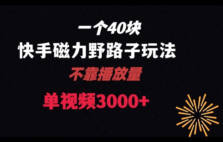 一个40块，快手联合美团磁力新玩法，无视机制野路子玩法，单视频收益4位数【揭秘】-星禾网创星球