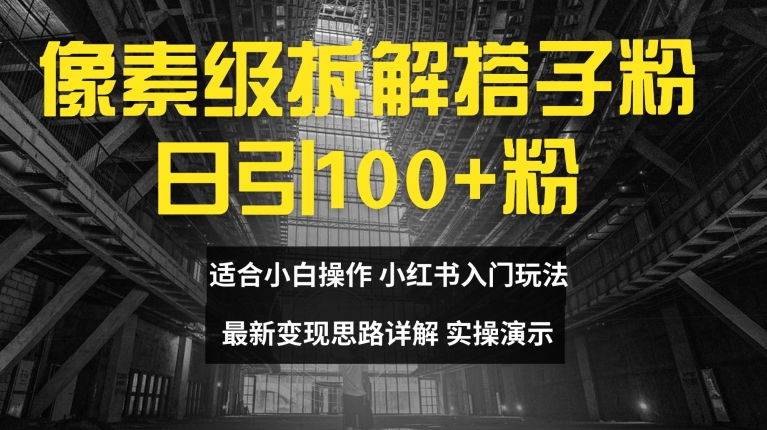 像素级拆解搭子粉，日引100+，小白看完可上手，最新变现思路详解【揭秘】-星禾网创星球