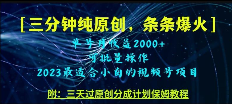 三分钟制作视频号纯原创，条条爆款，轻松月入过万【揭秘】-星禾网创星球