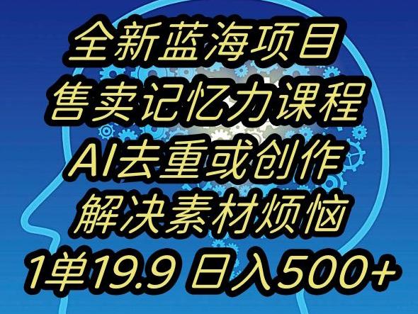 蓝海项目记忆力提升，AI去重，一单19.9日入500+【揭秘】-星禾网创星球