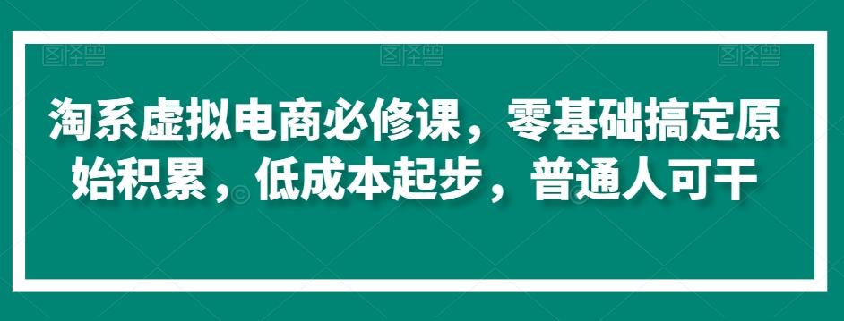 淘系虚拟电商必修课，零基础搞定原始积累，低成本起步，普通人可干-星禾网创星球
