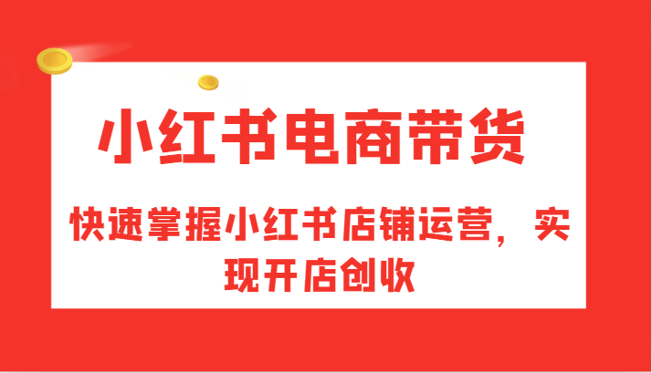 小红书电商带货，快速掌握小红书店铺运营，实现开店创收-星禾网创星球