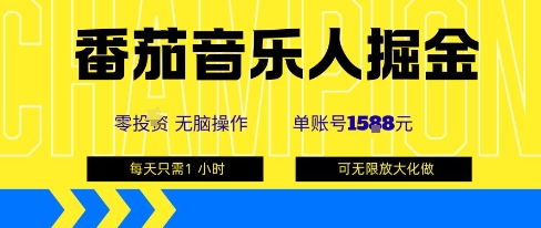 番茄音乐人掘金，单账号最高可撸1k+，可无限矩阵去做，零投入-星禾网创星球