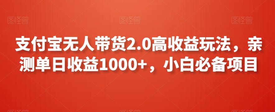 支付宝无人带货2.0高收益玩法，亲测单日收益1000+，小白必备项目【揭秘】-星禾网创星球