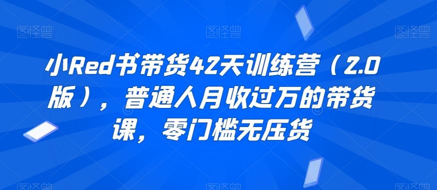 小Red书带货42天训练营(2.0版)，普通人月收过万的带货课，零门槛无压货-星禾网创星球