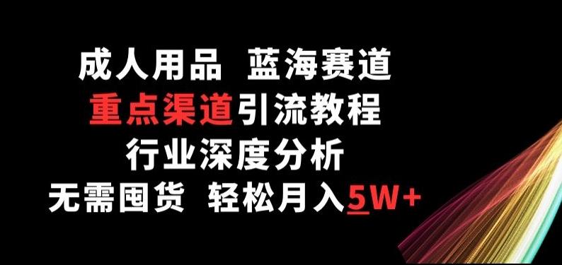 成人用品，蓝海赛道，重点渠道引流教程，行业深度分析，无需囤货，轻松月入5W+【揭秘】-星禾网创星球