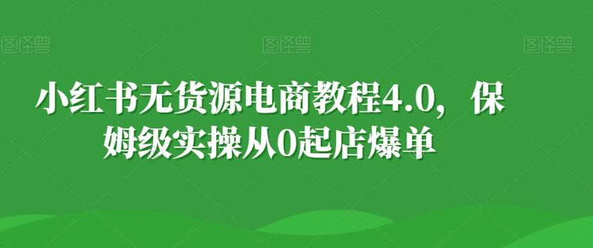 小红书无货源电商教程4.0，保姆级实操从0起店爆单【拆解】-星禾网创星球