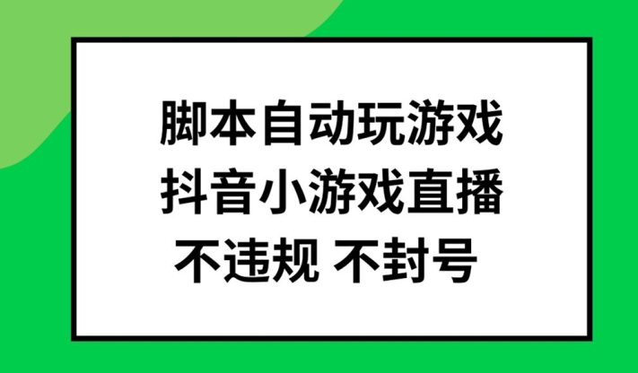 脚本自动玩游戏，抖音小游戏直播，不违规不封号可批量做【揭秘】-星禾网创星球