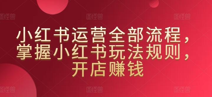 小红书运营全部流程，掌握小红书玩法规则，开店赚钱-星禾网创星球