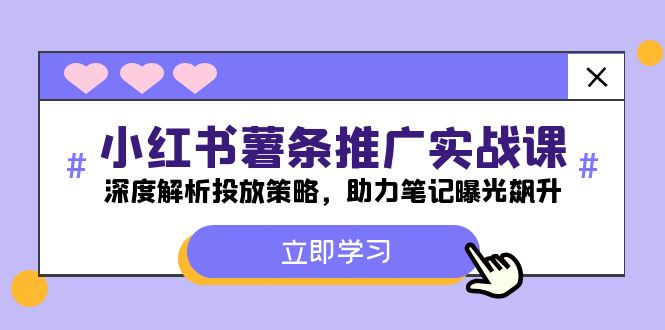 小红书-薯条推广实战课：深度解析投放策略，助力笔记曝光飙升-星禾网创星球