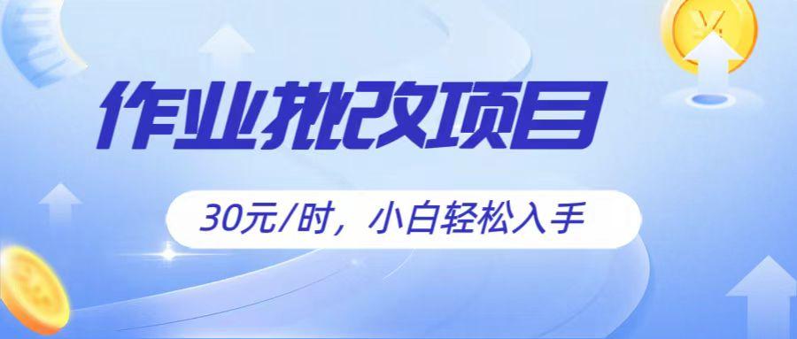 作业批改项目30元/时，简单小白轻松入手，非常适合兼职-星禾网创星球