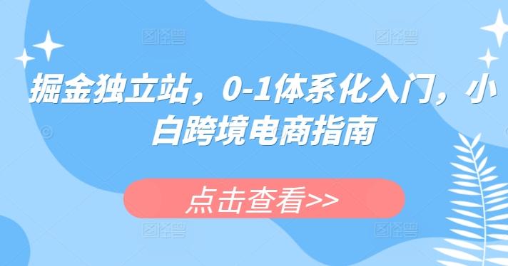 掘金独立站，0-1体系化入门，小白跨境电商指南-星禾网创星球