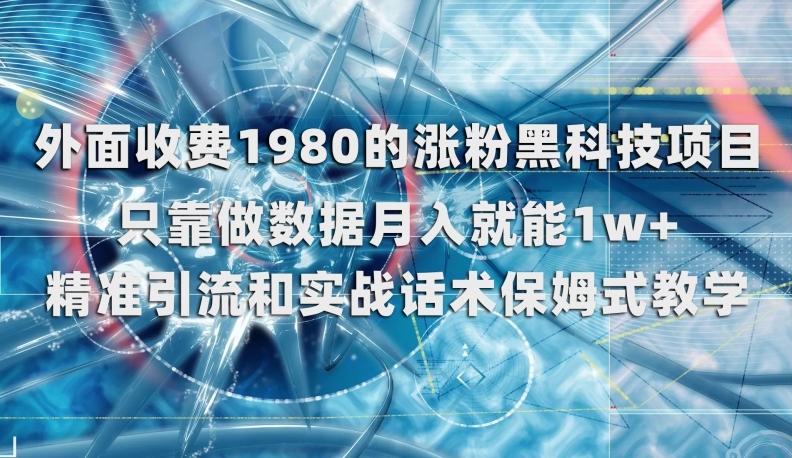 外面收费1980的涨粉黑科技项目，只靠做数据月入就能1w+【揭秘】-星禾网创星球
