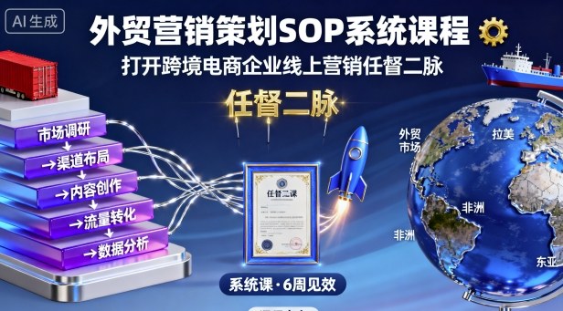 外贸营销策划SOP系统课程，打开跨境电商企业线上营销任督二脉-星禾网创星球