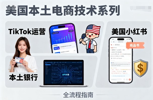 美国本土电商技术，Tiktok 运营篇+美国小红书篇+本土银行篇-星禾网创星球