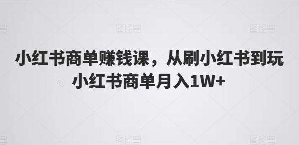小红书商单赚钱课，从刷小红书到玩小红书商单月入1W+-星禾网创星球