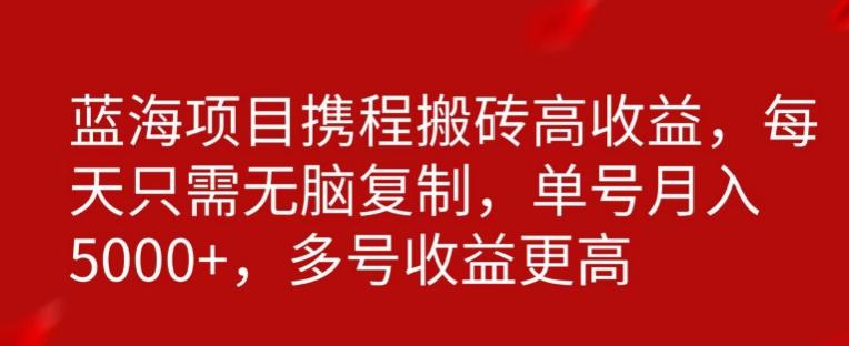 携程搬砖项目，只需每天无脑复制，月入5000+-星禾网创星球