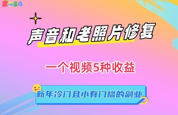 声音和老照片修复，一个视频5种收益，新年冷门且小有门槛的副业【揭秘】-星禾网创星球