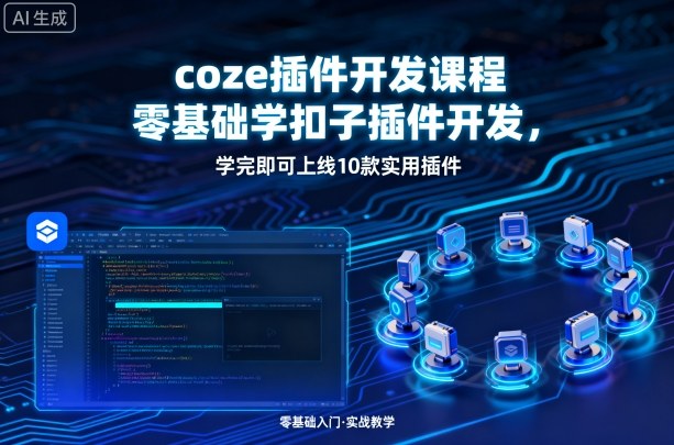 coze插件开发课程，零基础学扣子插件开发，学完即可上线10款实用插件-星禾网创星球