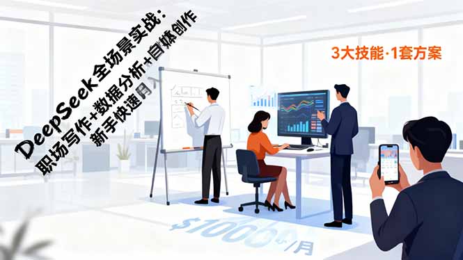 DeepSeek全场景实战:职场写作+数据分析+自媒体创作,新手快速月入过万-星禾网创星球