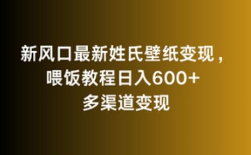 新风口最新姓氏壁纸变现，喂饭教程日入600+【揭秘】-星禾网创星球