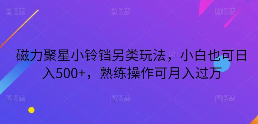 磁力聚星小铃铛另类玩法，小白也可日入500+，熟练操作可月入过万-星禾网创星球