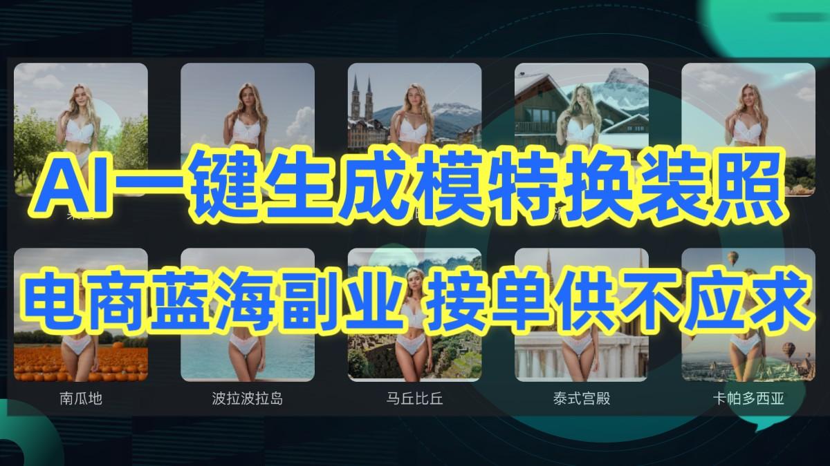 AI制作一键生成模特换装照，电商蓝海副业，接单供不应求-星禾网创星球