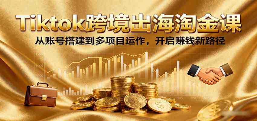 Tiktok跨境出海淘金课，从账号搭建到多项目运作，开启赚钱新路径-星禾网创星球