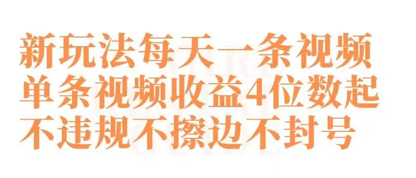 快手新玩法每天一条视频单条视频收益4位数起不违规不擦边不封号【揭秘】-星禾网创星球
