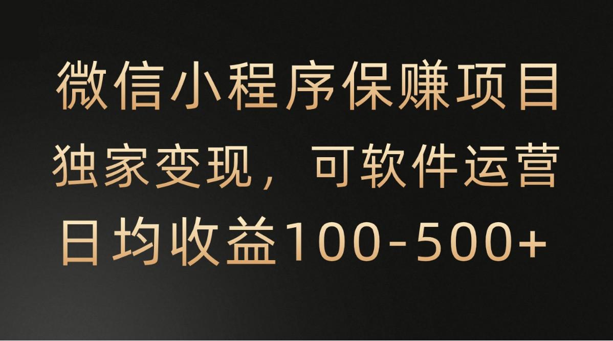 微信小程序，腾讯保赚项目，可软件自动运营，日均100-500+收益有保障-星禾网创星球