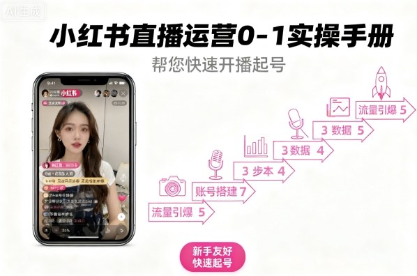 小红书直播运营0-1实操手册，帮您快速开播起号-星禾网创星球