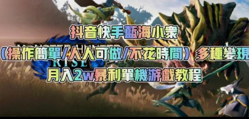 抖音快手蓝海小众（操作简单人人可做不花时间）多种变现月入2w＋暴利单机游戏教程-星禾网创星球