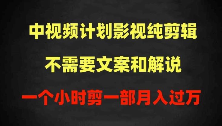 中视频计划影视纯剪辑，不需要文案和解说，一个小时剪一部，100%过原创月入过万【揭秘】-星禾网创星球