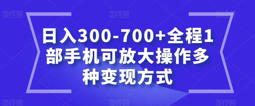 日入300-700+全程1部手机可放大操作多种变现方式【揭秘】-星禾网创星球