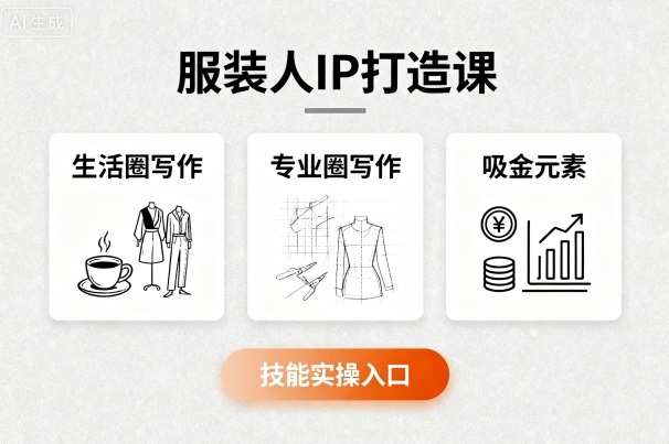 服装人IP打造课，文案创富+生活圈写作+专业圈写作+服装人专属+吸金元素+技能实操-星禾网创星球