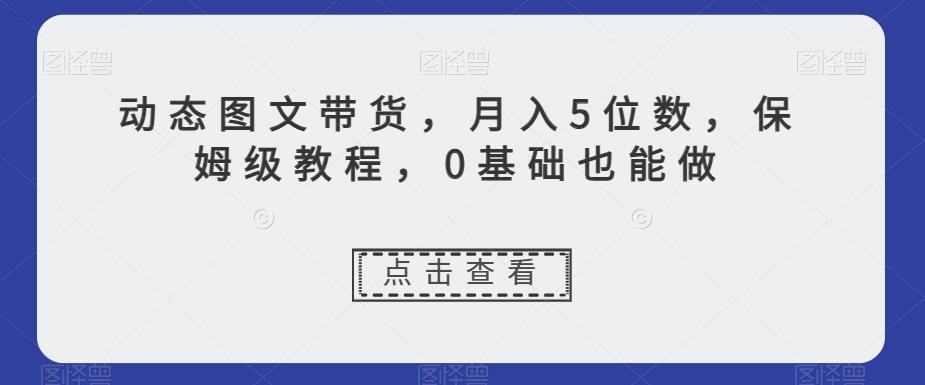 动态图文带货，月入5位数，保姆级教程，0基础也能做【揭秘】-星禾网创星球