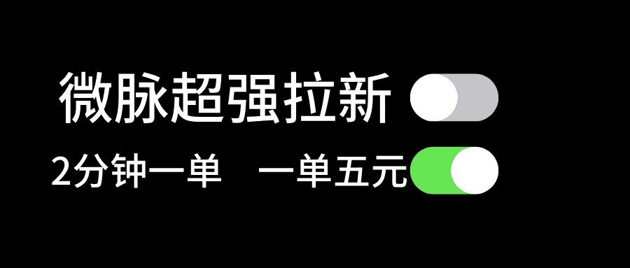 微脉超强拉新， 两分钟1单， 一单利润5块，适合小白-星禾网创星球