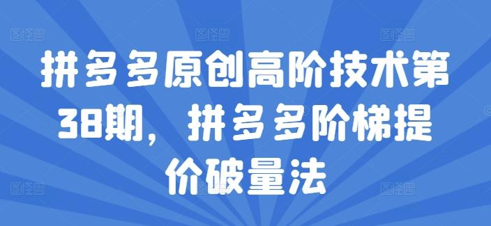 拼多多原创高阶技术第38期，拼多多阶梯提价破量法-星禾网创星球