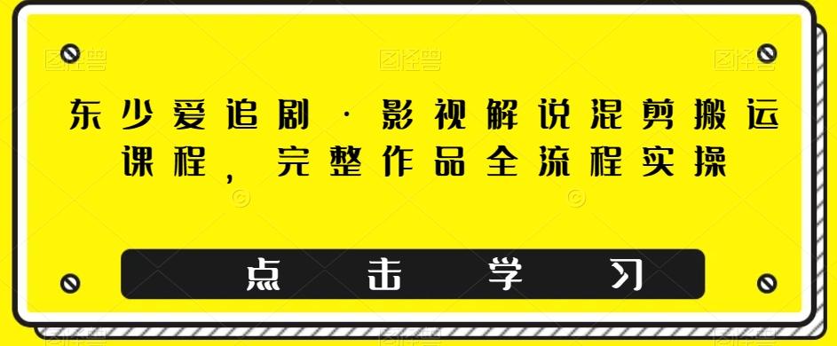 东少爱追剧·影视解说混剪搬运课程，完整作品全流程实操-星禾网创星球