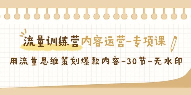 流量训练营之内容运营专项课，用流量思维策划爆款内容(30节课)-星禾网创星球