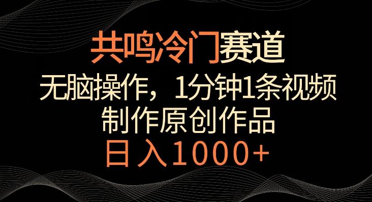 共鸣冷门赛道，无脑操作，一分钟一条视频，日入1000+【揭秘】-星禾网创星球