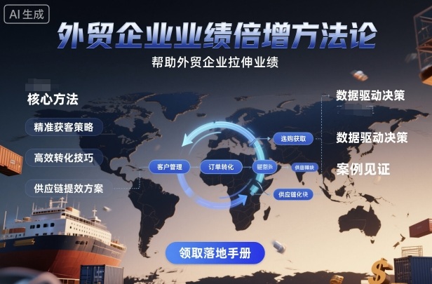 外贸企业业绩倍增方法论，帮助外贸企业拉伸业绩-星禾网创星球