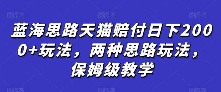 蓝海思路天猫赔付日下2000+玩法，两种思路玩法，保姆级教学【仅揭秘】-星禾网创星球