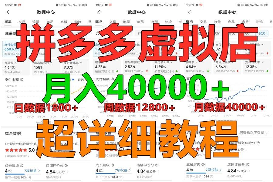 拼多多虚拟电商训练营月入40000+，全网最详细，你做你也行，暴利稳定长久-星禾网创星球